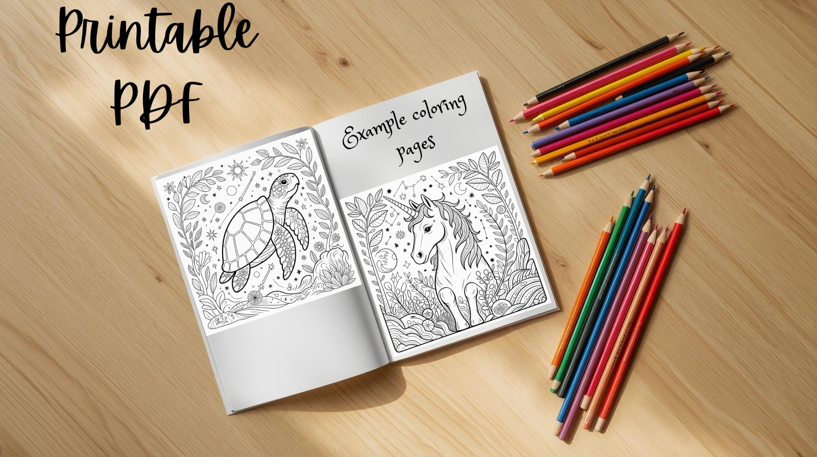 Mystical Animals Coloring Book - Printable PDF - Image 3